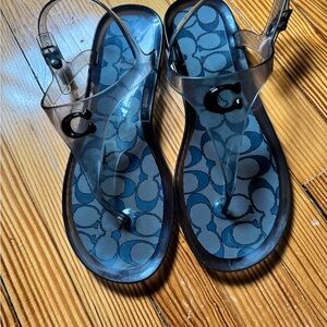 Coach Black Jelly Sandals